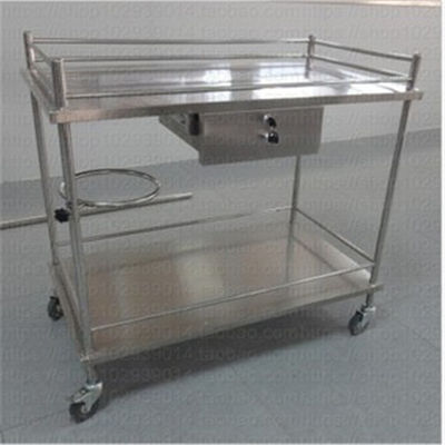 304# Stainless Steel Medical Trolley Cart , 1.5mm Hospital Medicine Cart