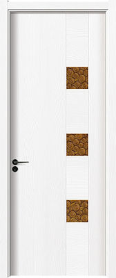 H2.1m Ivory Front Door , 800kg/M3 Modern Wood Entry Door