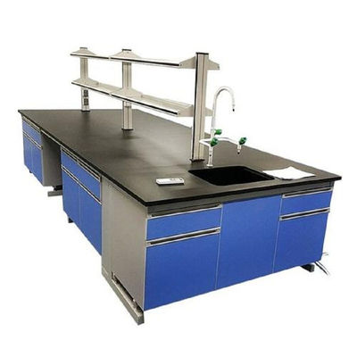 12.7mm Lab Portable Island Bench With PP Sink , 850mm Moveable Island Bench