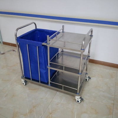 1.2mm Laundry Trolleys For Hospitals , 201 Stainless Steel Hospital Trolley
