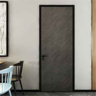 900mm Wood Grain Exterior Doors , ISO9001 Metallic Black Wood Front Door