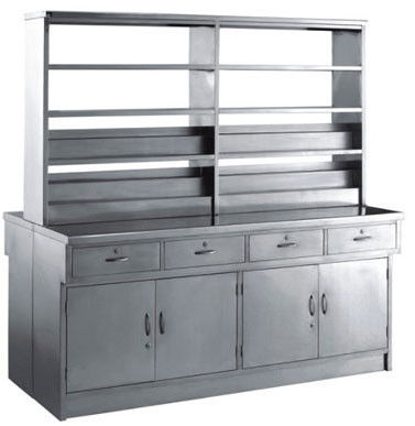 Island Bench With Shelf 304 Hospital Stainless Steel Furniture