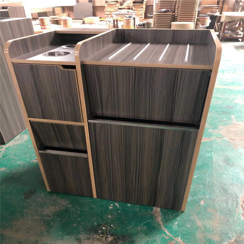 18mm Plywood Kitchen Garbage Cabinet , HPL Wooden Drawer Cabinet